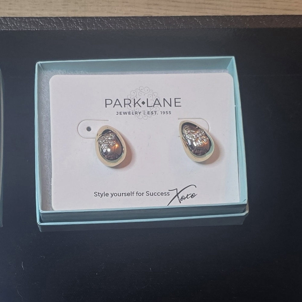 Park Lane Dual-Tone Teardrop Butterfly Earrings